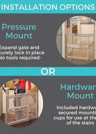 Toddleroo by North States - Supergate Ergo Baby Gate: Plastic Baby Gate for Stairs & Doorways - Adjustable Indoor Safety Gate - Made in USA - 26 to 42 Inches Wide - 26 Inches Tall - Sand
