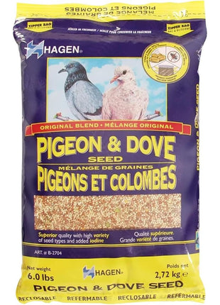 Hagen Pigeon & Dove Seed, Original Formula Bird Food, 6 lb Bag 芒聙聯 Nutritionally Complete Seed Mix with Vitamins & Minerals 芒聙聯 Wild & Captive Bird Diet 芒聙聯 Insect-Resistant Air-Tight Packaging
