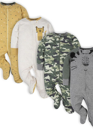 Gerber Baby Boys' 4 Pack Sleep 'N Play Footie