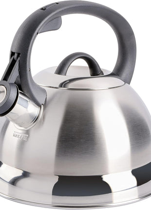 Mr. Coffee Flintshire Stainless Steel Whistling Tea Kettle, 1.75 Quart, Brushed Satin