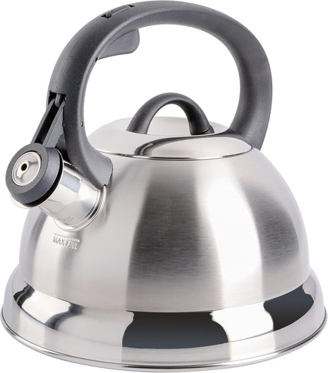 Mr. Coffee Flintshire Stainless Steel Whistling Tea Kettle, 1.75 Quart, Brushed Satin