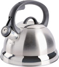 Mr. Coffee Flintshire Stainless Steel Whistling Tea Kettle, 1.75 Quart, Brushed Satin
