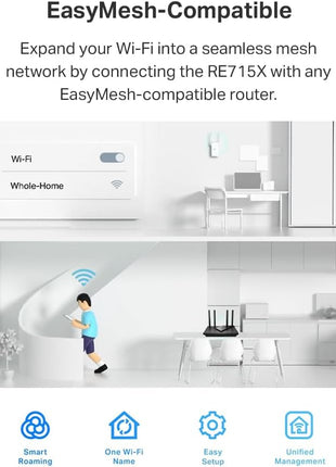 TP-Link AX3000 WiFi 6 Range Extender | PCMag Editor's Choice | Dual-Band Wireless Repeater w/Ethernet Port | Up to 2400 Sq. Ft., 64 Devices | Internet Signal Booster | APP Setup | EasyMesh (RE715X)