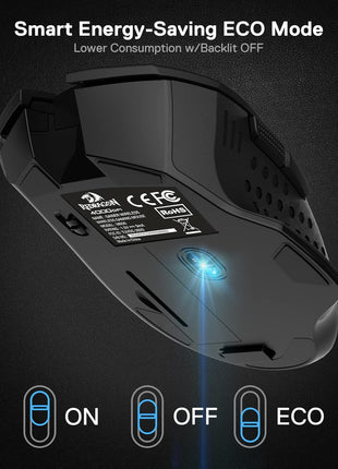Redragon M656 Gainer Wireless Gaming Mouse, 4000 DPI 2.4Ghz Wireless Mouse w/ 5 DPI Levels, 7 Macro Buttons, Red LED Backlit & Pro Software/Drive Supported, for PC/Mac/Laptop