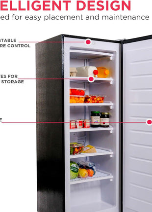 Frigidaire EFRF694, 6.5 cu ft, Upright Freezer, Platinum Series, Stainless steel
