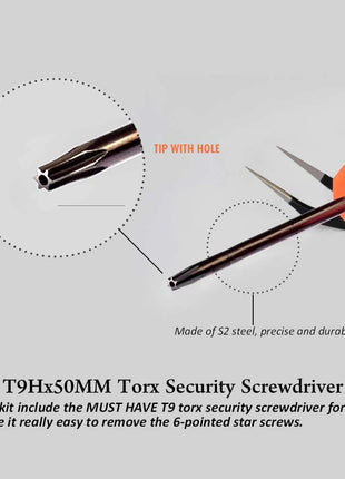 Cleaning Repair Tool Kit for PS4 PS5, TECKMAN TR9 Torx Security Screwdriver with PH00 PH0 PH1 Phillips Screwdriver Set for Sony Playstation 4,5 Main,Controller Tear Down and Dust Removal