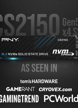 PNY CS2150 1TB Gen5 PCIe NVMe M.2 2280 3D NAND SSD – Up to 10,200/8,300 MBs - PC/Laptop Upgrade, Gaming, Photography, Video Editing, Direct Storage Enabled-Internal Solid-State Drive M280CS2150-1TB-TB