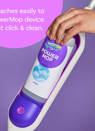 Swiffer PowerMop Liquid Floor Cleaner Refills, Solution for Power Mop, Fresh Scent, 2 Count Mopping Fluid Replacement Bottle, Spray Mops Cleaning Juice, No Bucket Needed, Multi-Surface and Wood