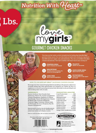 Love My Girls: Chicken Snacks - Pumpkin & Worms - 2lb Bag - Global Harvest, Gourmet Multi-Grain Treats, Corn-Free, Nutritious & Protein Rich Mealworms