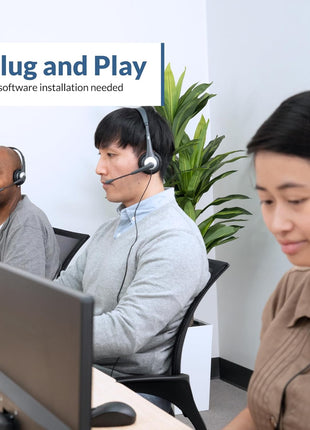 Cyber Acoustics Stereo Headset (AC-204), 3.5mm Stereo & Y-Adapter, Home, K12 School Classroom and Education