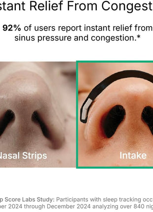 Intake Breathing Nasal Strip Starter Kit (15 Count, Black)   Boost Oxygen Intake, Reduce Snoring, Improve Sleep Quality   Sweat Resistant, Skin Safe Nasal Strips   Extra Strength Snoring Solution