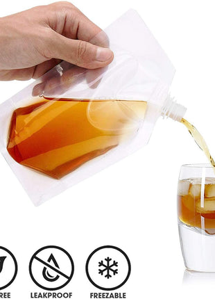 Cruise Liquor Flask Kit for Travel,Concealable and Reusable Rum Runner Alcohol Juice Travel Plastic Flasks Liquor Bags for Sneak Drink 4 x 32 oz  3 x 16 oz  3 x 8 oz  funnel