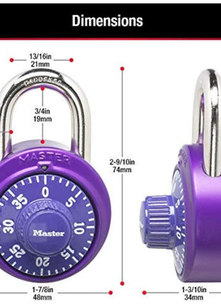Master Lock 1530DCM School or Gym Locker Lock Combination Padlock, Back to School Essential, Pack of 1 - Colors May Vary