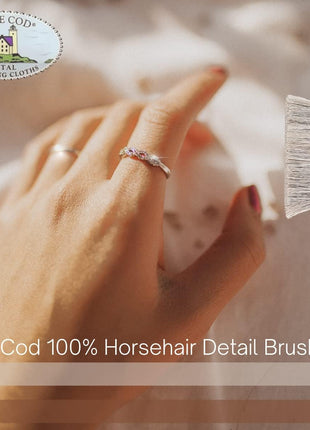 Cape Cod 100% Horsehair Detail Brush with Solid Oak Handle | For Detailing Silver and Fine Metals in Hard to Reach Places
