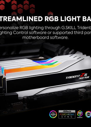 G.SKILL Trident Z5 Neo RGB Series DDR5 RAM (AMD EXPO) 64GB (2x32GB) 6000MT/s CL26-36-36-96 1.45V Desktop Computer Memory U-DIMM - Matte White (F5-6000J2636H32GX2-TZ5NRW)