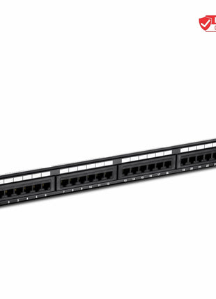 TRENDnet 24-Port Cat6 Unshielded Patch Panel, Wallmount or Rackmount, Compatible with Cat3,4,5,5e,6 Cabling, for Ethernet, Fast Ethernet, Gigabit Applications, Black, TC-P24C6 (Pack of 1)