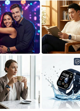 2026 Distance & Pace GPS Running Watch for Runners - Call & Text, AMOLED Large Screen, 50m Waterproof Swimming, Calorie & Step Counter, 2 Bands, Long Battery, for Seniors Men Women(Blue)