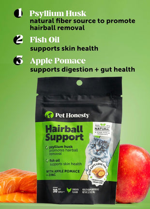 Cat Hairball Support Crunchy & Creamy Chews, Hairball Remedy Treats, Cat Furball Treatment, Supports Skin & Coat, Vitamins for Digestion, Chicken (30-Day Supply)