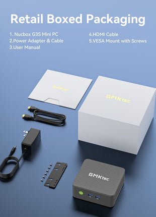 GMKtec Mini PC Intel Core i3-10110U Processor 8GB DDR4 256GB SSD | i226-V RJ45 Ethernet Desktop Computer 4K Dual/ 4X USB3.2/ WiFi 6 BT5.2/ Nucbox G3 Pro