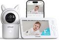 ieGeek Baby Monitor with Camera and Audio, 5inch Large HD Display(No WiFi) & 1080P Camera & Free Smart App(WiFi), Upgraded Night Vision/PTZ/2-Way Audio/Auto Tracking Detection Notification and Alert