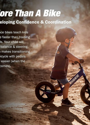 Strider 12 Sport, No Pedal Balance Bike for Kids Ages 1–4 Years, Blue | No-Pedal Balance Bike for Toddlers, Safety Pad, Adjustable Seat and Handlebars, Lightweight Frame, Never-Flat Tires