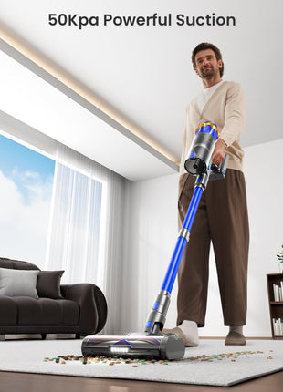 Cordless Vacuum Cleaner, Upgraded 580W 48KPA 65Mins Cordless Stick Vacuum Cleaner with Self Standing and Touch Screen, Anti tangle Wireless Vacumm, Vacuum Cleaners for Home/Pet Hair/Carpets/Floors