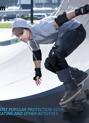 JBM Adult & Kids Knee Pads Elbow Pads and Wrist Guards for Inline Skating, Roller Skating, Skateboarding, Scootering
