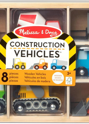 Melissa and Doug MD3180 Wooden Construction Site Vehicles Set (8 Pieces)