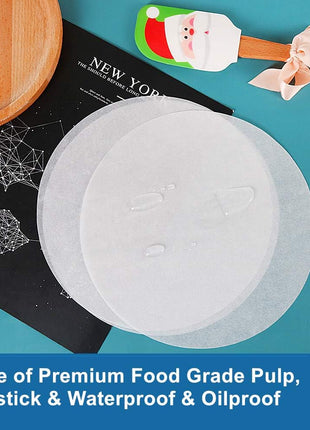 8 Inch Parchment Paper Rounds, Set of 100, Non Stick Baking Parchment Circles, Round Parchment Paper for Round Cake Pan, Springform Pan, Tortilla Press and so on