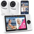 VTech Smart WiFi Baby Monitor, 2 Cameras – See Both Rooms at Home or from Anywhere, Free App, 1080p Split Screen, 5inch HD Screen, Pan-Tilt-Zoom, Night Vision | VM901-2
