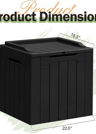 Greesum 31 Gallon Resin Deck Box All Weather Outdoor Storage Boxes for Patio Furniture Set,Outdoor Toys,Garden Tools,Black