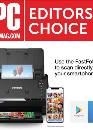 Epson FastFoto FF-680W Wireless High-Speed Photo and Document Scanning System, Black