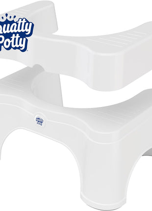 Squatty Potty The Original Bathroom Toilet Stool - Adjustable 2.0, Convertible to 7" or 9" Height with Removable Topper for Adults and Kids White