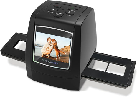 Mini Digital Film & Slide Scanner – Converts 35mm Negatives & Slides to JPEG Photo – Includes 2.4 LCD Screen – Easy Load Film Adapters