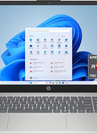 HP 15.6 inch Laptop, HD Touchscreen Display, AMD Ryzen 3 7320U, 8 GB RAM, 256 GB SSD, AMD Radeon Graphics, Windows 11 Home, Natural Silver, 15-fc0399nr