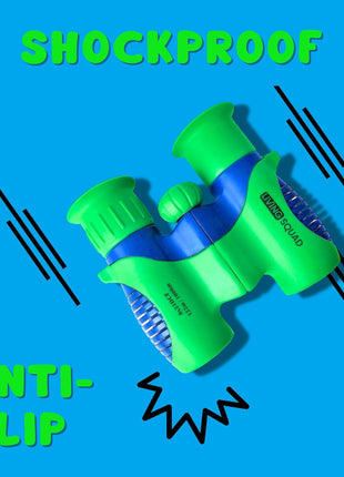Kids Binoculars 8x21 Shockproof Green - Ages 3-12 with Case Neck Strap Compass Carabiner | High Resolution Optics for Bird Watching Camping Hiking | Birthday Gift Boys Girls