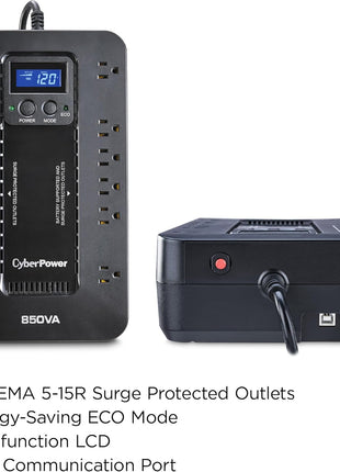 CyberPower EC850LCD Ecologic UPS Battery Backup and Surge Protector