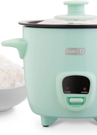 Dash Mini Rice Cooker - Designed for Single-Serve Cooking - Compact Rice Cooker with Nonstick Removable Pot, Keep Warm Function & Easy-to-Clean Sleek Design - Aqua
