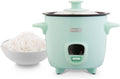 DASH Mini Rice Cooker Steamer with Removable Nonstick Pot, Keep Warm Function & Recipe Guide, .5 Quart, for Soups, Stews, Grains & Oatmeal   Aqua