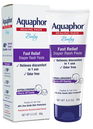 Aquaphor Baby Diaper Rash Paste with Zinc Oxide, Talc Free, 3.5 OZ | Zinc Oxide Baby Diaper Rash Paste Provides Immediate Relief, Treatment and Prevention, Hypoallergenic, Talc Free