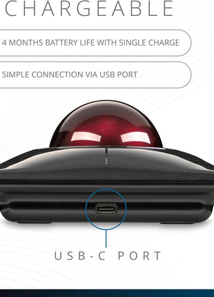 Kensington SlimBladeTM Pro Wireless Trackball, Rechargeable Battery, Bluetooth 2.4GHz Connection Options (K72080WW) | Rechargeable battery, Bluetooth and 2.4GHz connection options, precise ergonomic control
