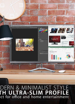 ViewSonic VX3276-MHD 32 Inch 1080p Widescreen IPS Monitor with Ultra-Thin Bezels, Screen Split Capability HDMI and DisplayPort