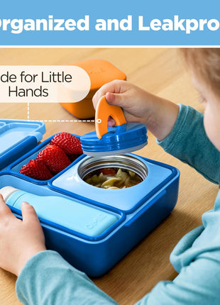 Omie OmieBox Kids Insulated Leakproof Bento Lunch Box with Food Jar (Blue Sky)