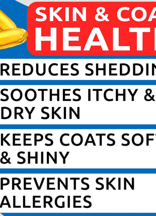 Allergy Relief + Omega 3 Bundle - Anti-Itch Skin + Skin & Coat Support - Omega 3 Fish Oil + EPA & DHA Fatty Acids - Itching & Paw Licking + Joint Health - 180 Chews + 180 ct Softgels - Made in USA