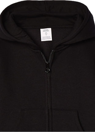 Amazon Essentials Girls' Fleece Zip-Up Hoodie Sweatshirt, Black, Medium