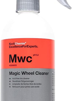 KOCHCHEMIE Magic Wheel Cleaner - Powerful Rim and Rim Well Cleaner; Acid Free, Dissolves Iron Particles Using Visible Red Discoloration, Excellent Adhesion and Viscosity (500 milliliters)