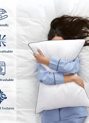 JOLLYVOGUE Standard Pillows Set of 2, Cooling and Supportive Pillows Full Size Set of 2 for Side and Back Sleepers, Down Alternative Hotel Collection Sleeping Pillow