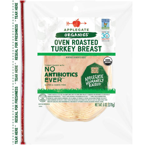 Applegate, Organic Oven Roasted Turkey Breast, 6oz