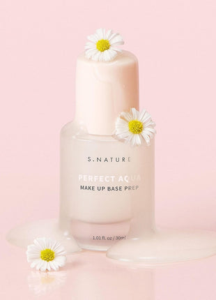 S.NATURE PERFECT AQUA MAKE UP BASE PREP 30MLᅵSerum Texture & Hydrating Face Primer, Korean Primer, Vegan, Skin Flawless and Glowing without Clogging Pores, 24 hours Long Lasting ᅵ1.01 Fl Oz