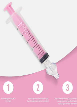 Nasal Irrigator for Baby,10ml Baby Nasal Syringe Irrigator Portable Infant Noses Cleaner Nasal Irrigation Nose Aspirator for Babys Nasal Wash Nasals Cleaner Babys Nose Rinse 2pcs (Pink)